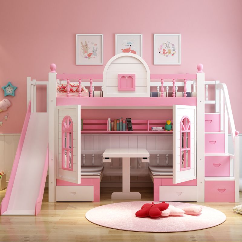 Giường tầng cho bé gái màu hồng kiểu dáng mới