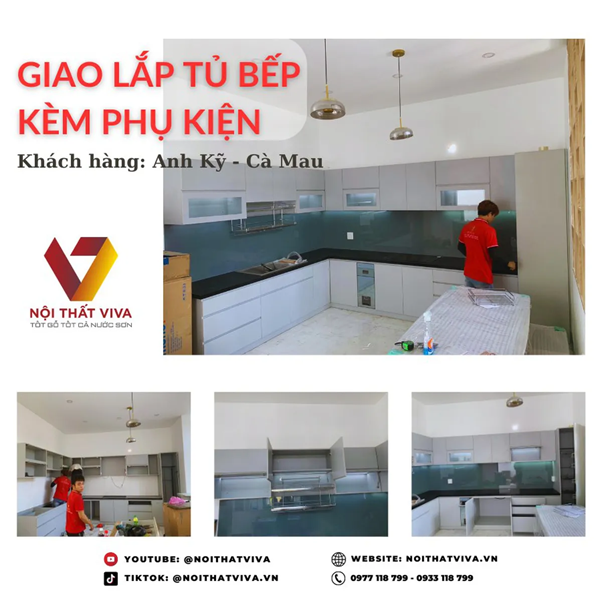 tủ bếp gỗ tự nhiên